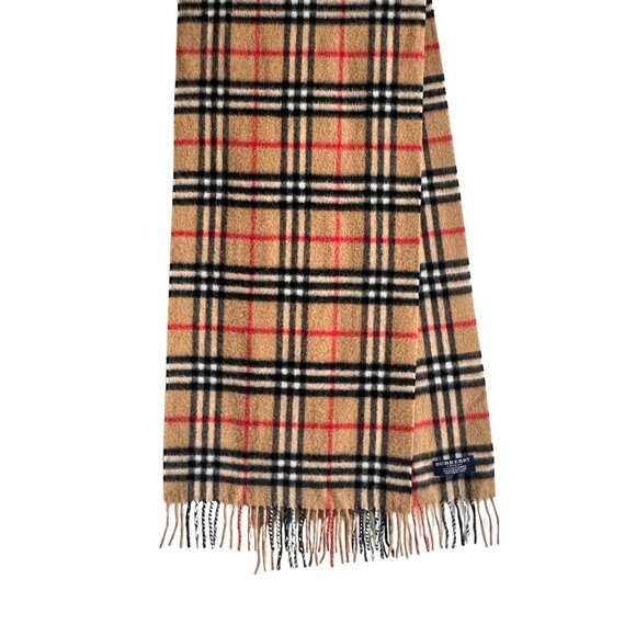 Burberry Classic Check Cashmere Scarf – Made in England – 100% Authentic